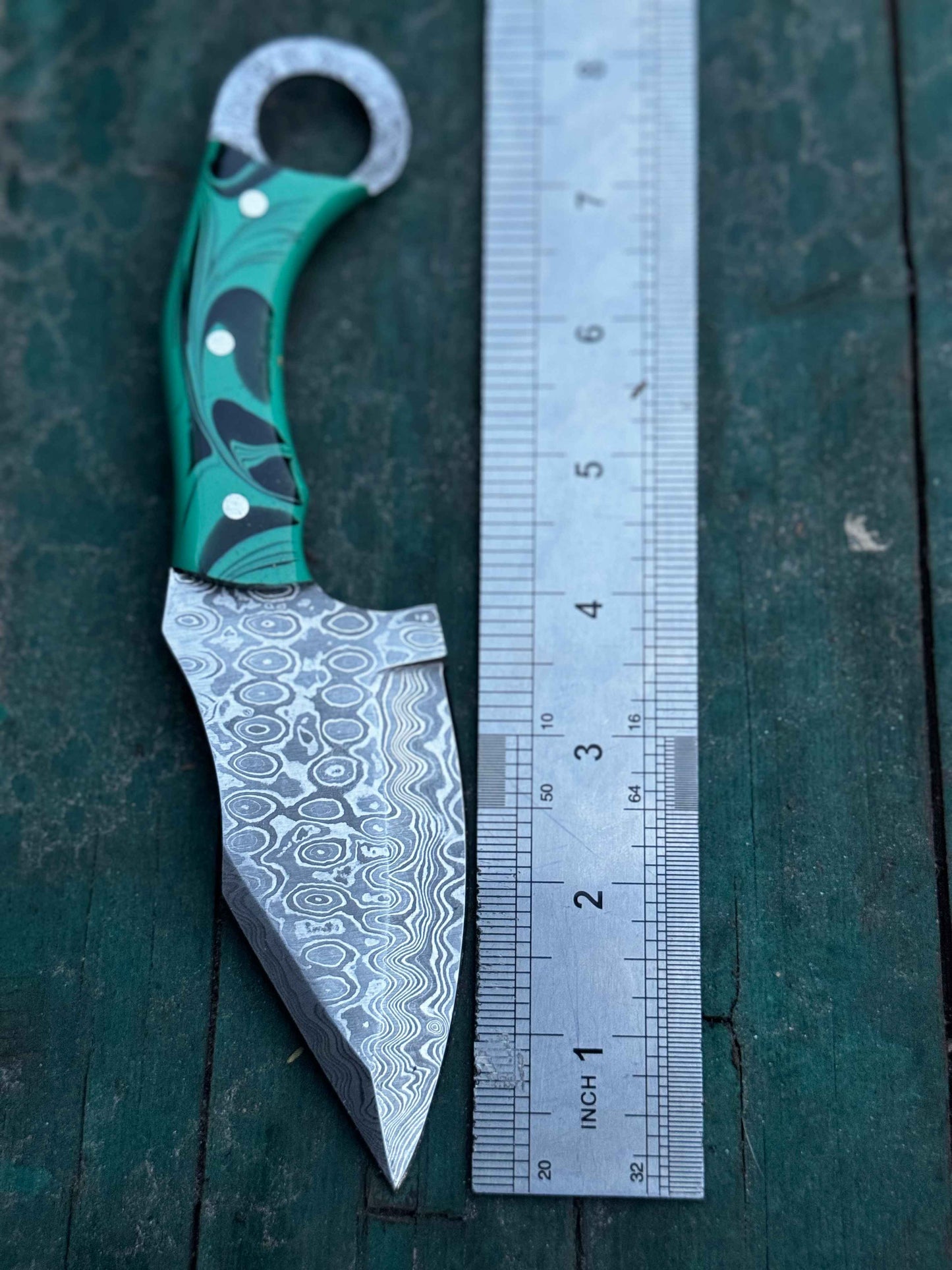 Custom Knife Hunting Blade Full Tang EDC Tool Survival Knife Bush craft Tool Damascus Steel Blade Mom's Gift Present for Her Birthday Gift