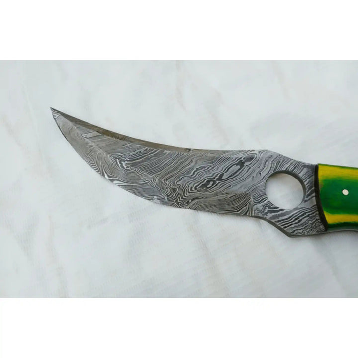 Damascus Hunting Knife 8.5” Fixed Blade handmade Skinner Knife by JW SteelCrafts