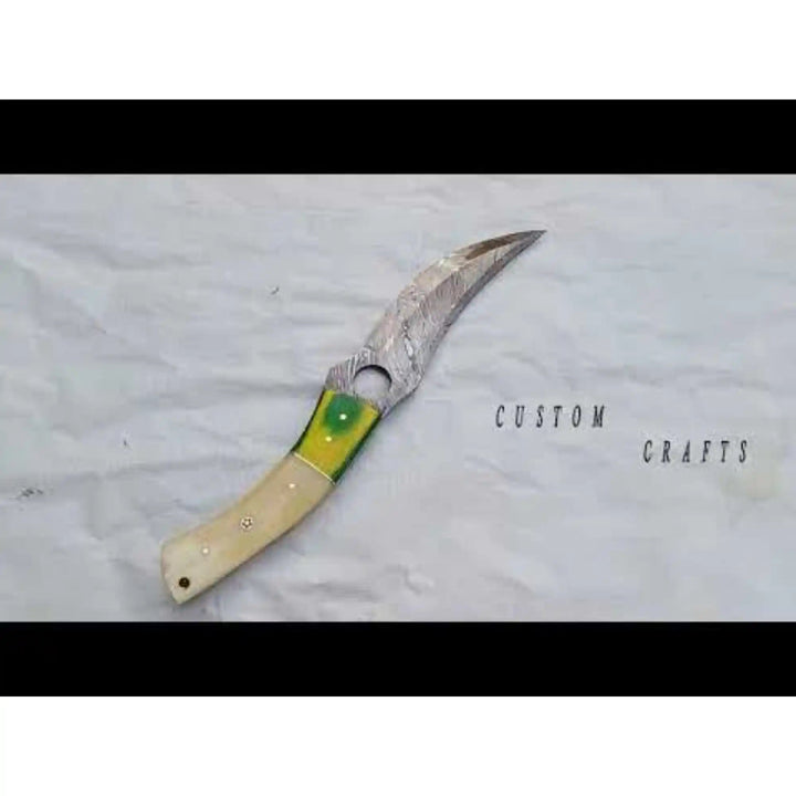 Damascus Hunting Knife 8.5” Fixed Blade handmade Skinner Knife by JW SteelCrafts