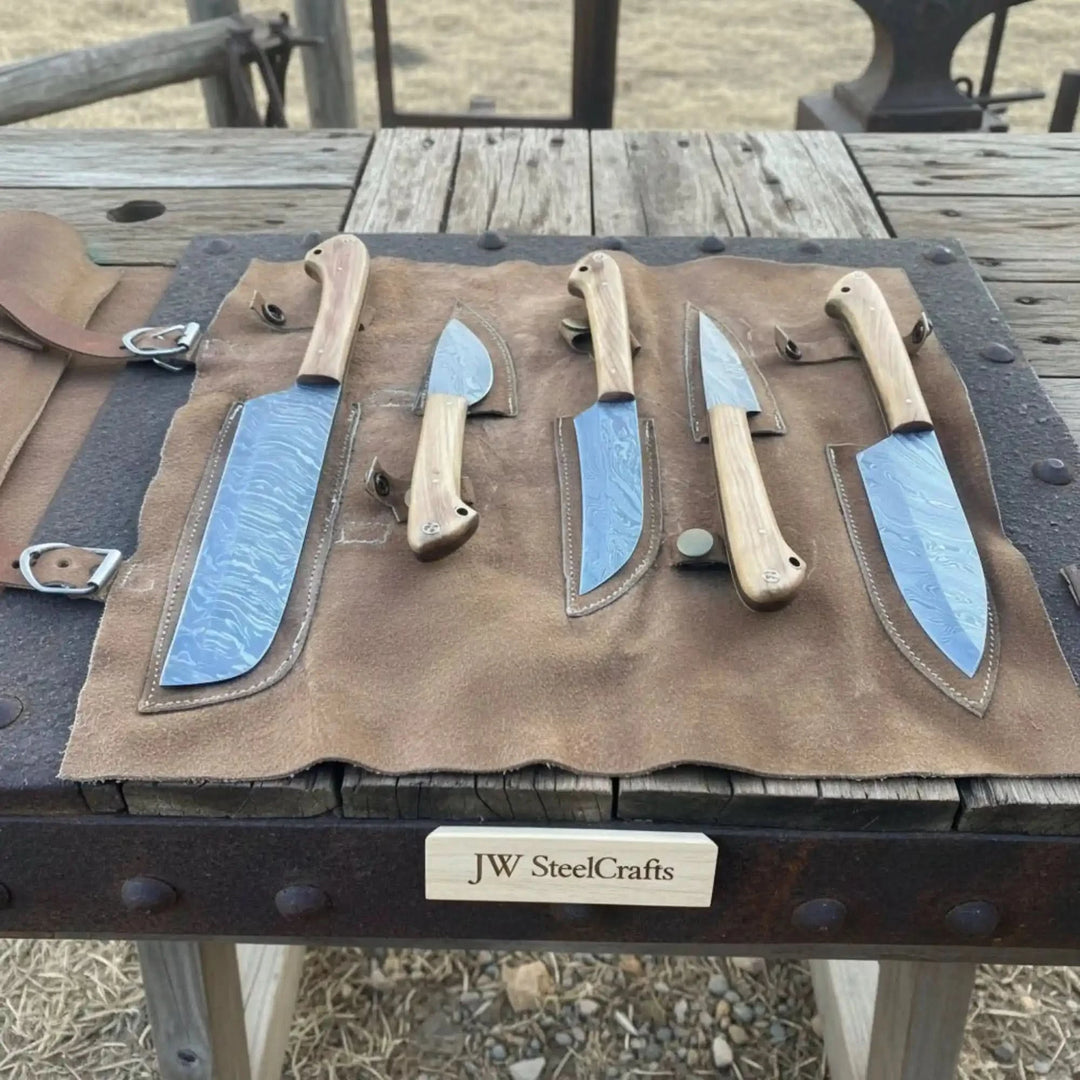 Damascus Skinner Chef Knife Set Replica