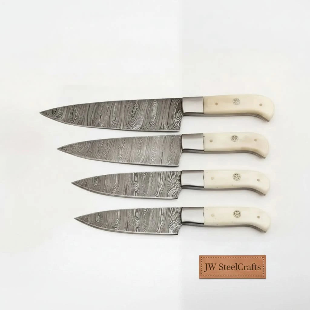 Damascus Slicing Carving Knife Set with Bone Handle Replica