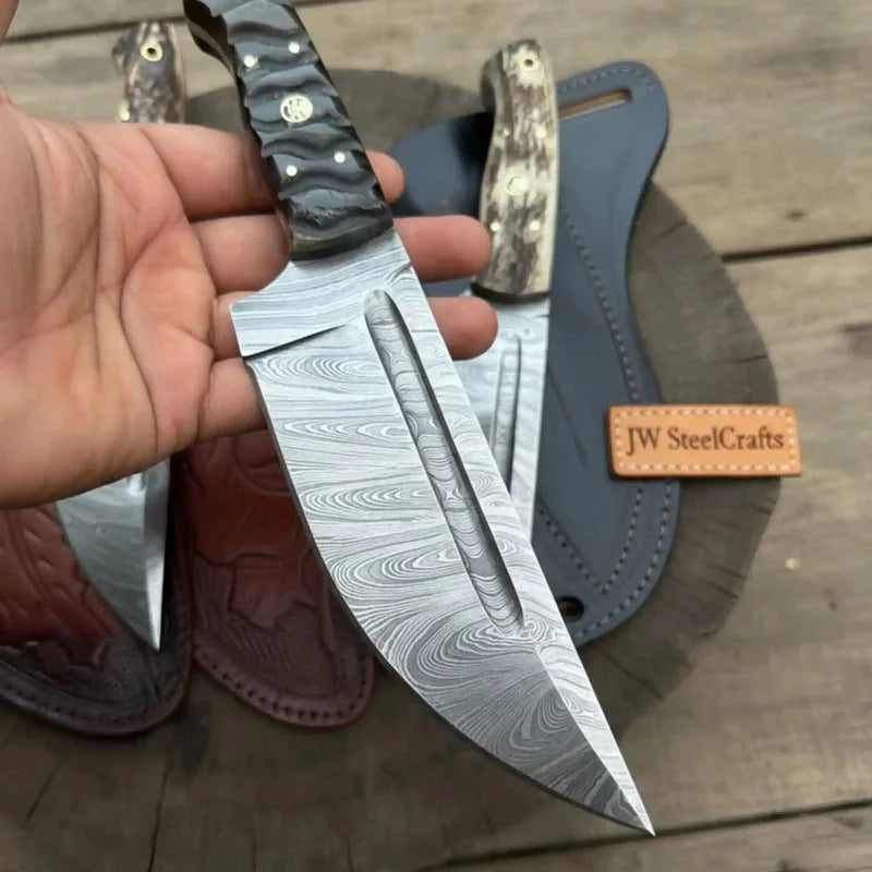 Damascus Steel Custom Seax Hunting Knives Replica