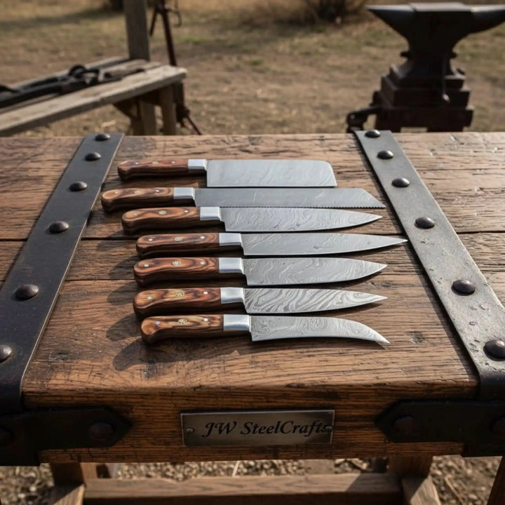 Damascus Steel Kitchen Knife Collection