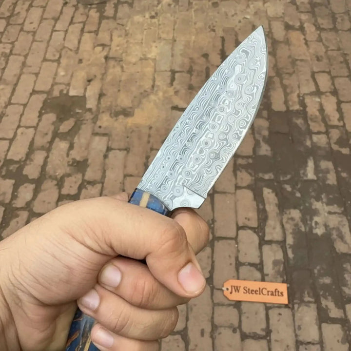Damascus Steel Pocket Skinner Knife Replica