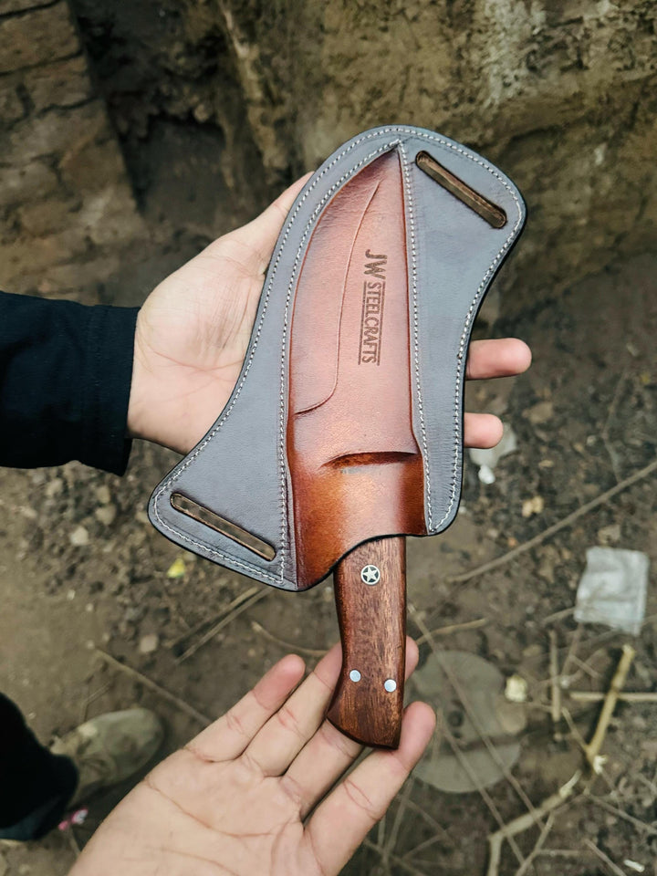 Fixed Blade Hunting Knife – Walnut Wood / Ram Horn Handle Options handmade Survival Knife by JW SteelCrafts