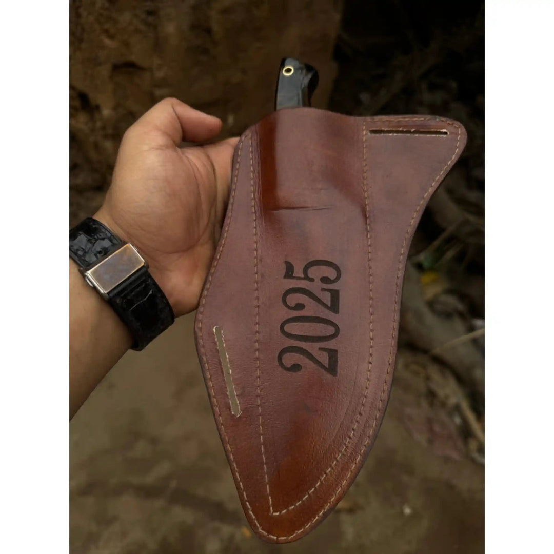 Hand - Forged Hammered Blade Knife | Walnut Grip &amp; Belt Sheath handmade Hunting Knife by JW SteelCrafts