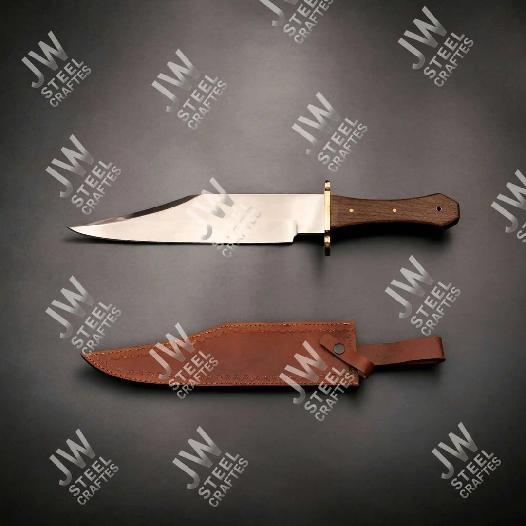 Clip Point High Carbon Steel Bowie Knife, Hand Forged, Rosewood Handle handmade Clip Point Bowie Knives
