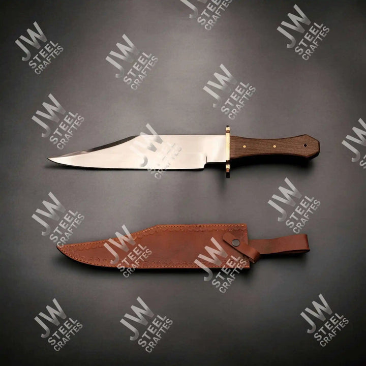 Clip Point High Carbon Steel Bowie Knife, Hand Forged, Rosewood Handle handmade Clip Point Bowie Knives