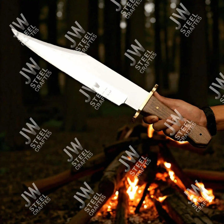 Clip Point High Carbon Steel Bowie Knife, Hand Forged, Rosewood Handle handmade Clip Point Bowie Knives