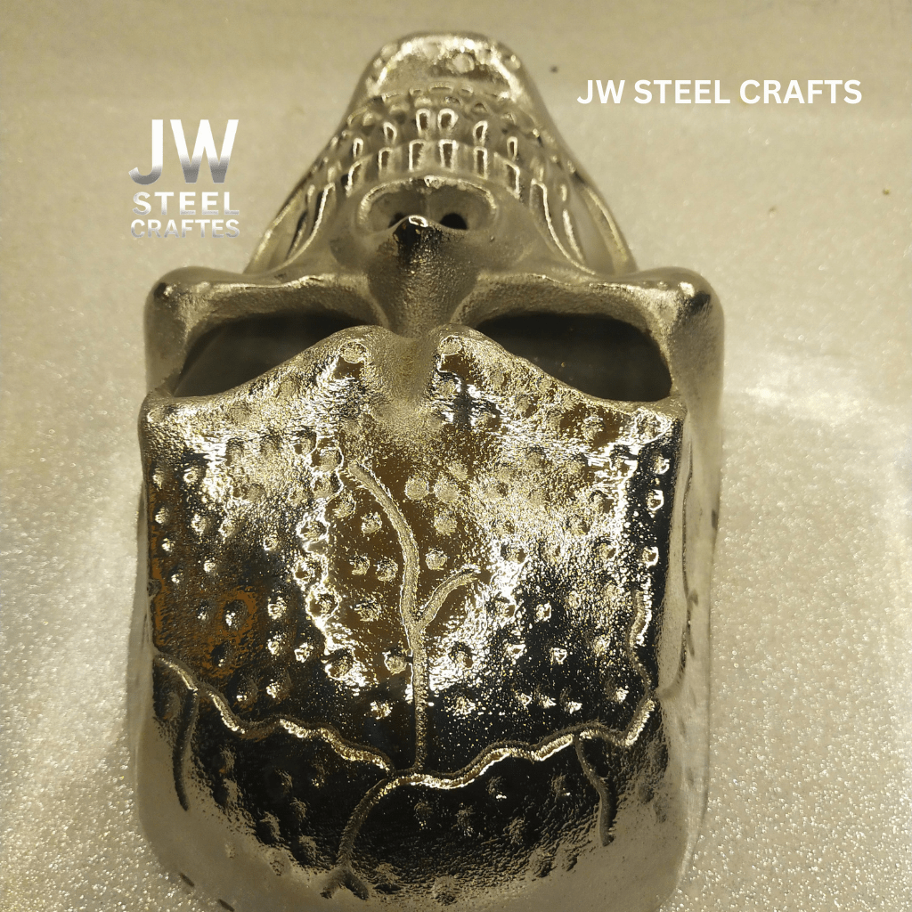 Handcrafted Metallic Skull Mask – Copper, Antique Gold &amp; Chrome Finish Variations handmade Mask by JW SteelCrafts
