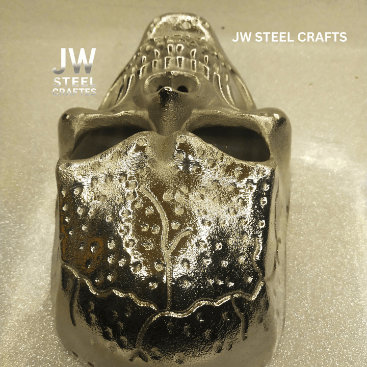 Handcrafted Metallic Skull Mask – Copper, Antique Gold &amp; Chrome Finish Variations handmade Mask by JW SteelCrafts