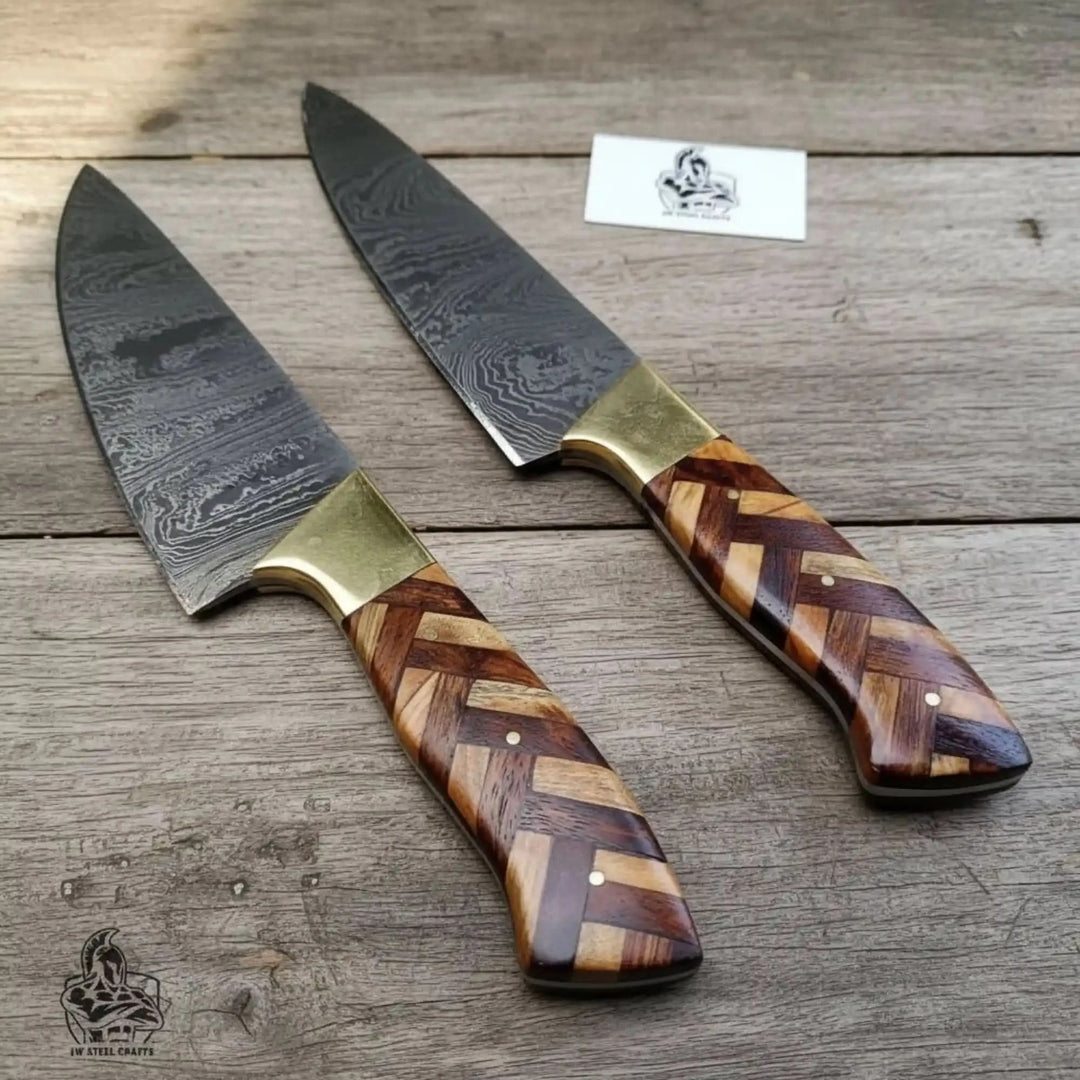 Handmade 3-Piece Chef Knife Set with Wood Handle Replica