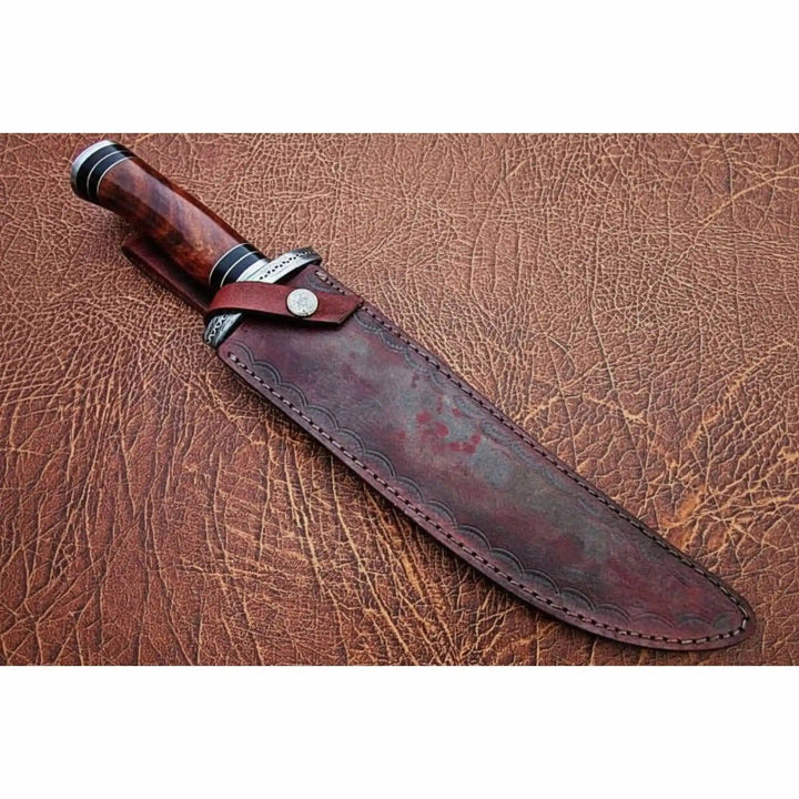Handmade Clip Point Bowie Knife Damascus Steel Blade Custom Fixed Blade Knife JW SteelCrafts handmade Clip Point Bowie Knives by JW SteelCrafts