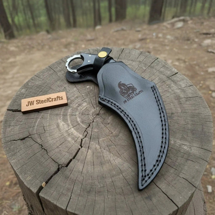 Handmade Custom Damascus Karambit Knife. handmade karambit knife by JW SteelCrafts