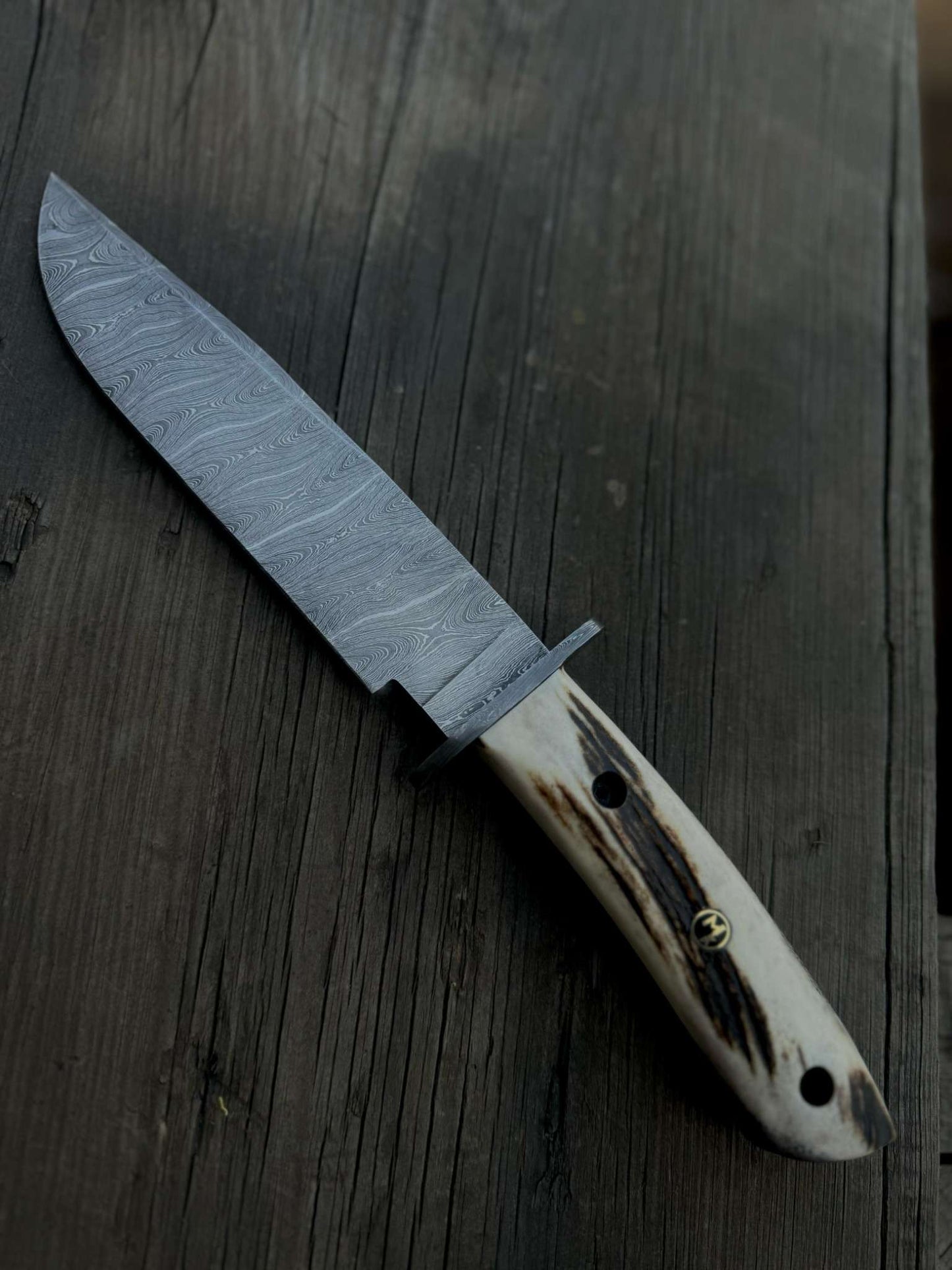 Personalized Bowie Knife Custom Handmade 13" Damascus Bowie Knife – Stag Antler Handle Groomsmen Gift, Gift for her, Gift for him, EDC