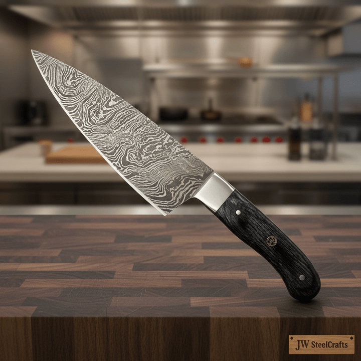 Custom Handmade Damascus Steel Chef knife/Kitchen Knife/Perfect DK - 0329 handmade Damascus Steel Chef Knives by JW SteelCrafts