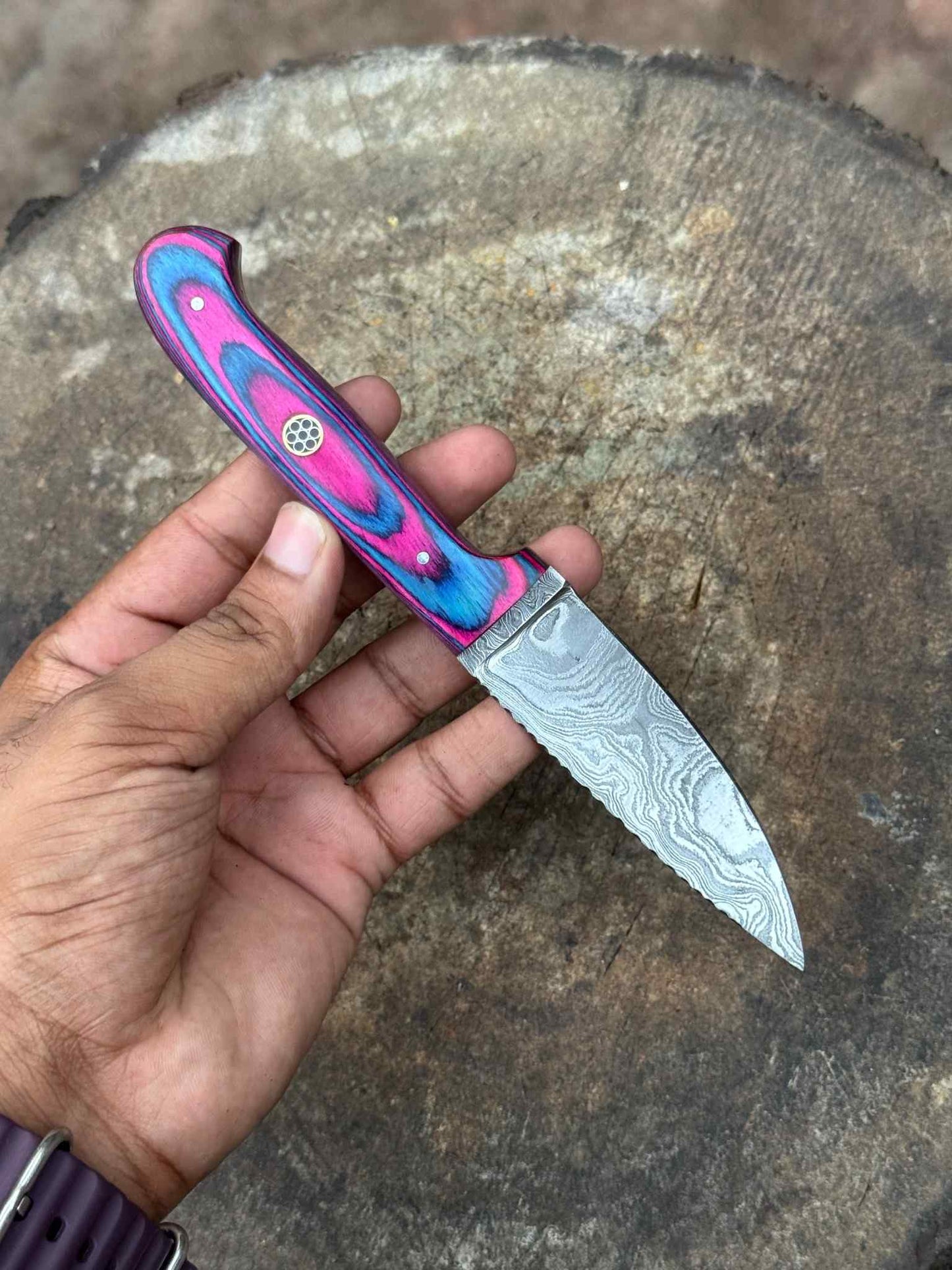 Skinner Knife Damascus Steel Handmade Fixed Blade Bushcraft Knife Personalized Custom Knife Birthday Gift Wedding Gift Present for her