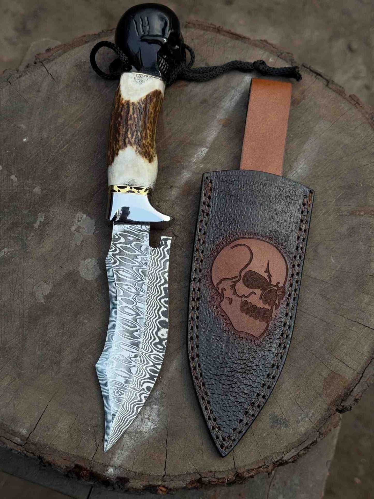 Custom Hunting Knife Stainless Damascus Knife, Wedding Gift, Anniversary Gift, Birthday Gift, Husband's Gift, Groomsmen Gift ,Wedding Gift
