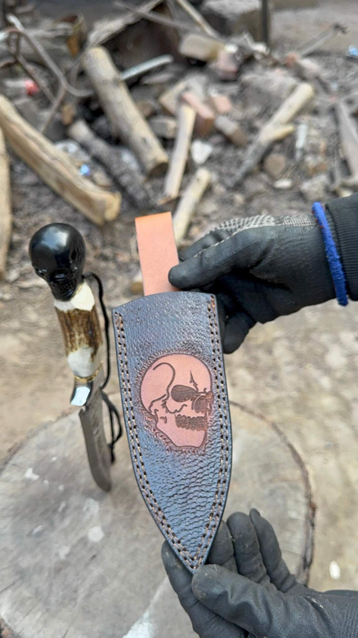 Custom Hunting Knife Stainless Damascus Knife, Wedding Gift, Anniversary Gift, Birthday Gift, Husband's Gift, Groomsmen Gift ,Wedding Gift