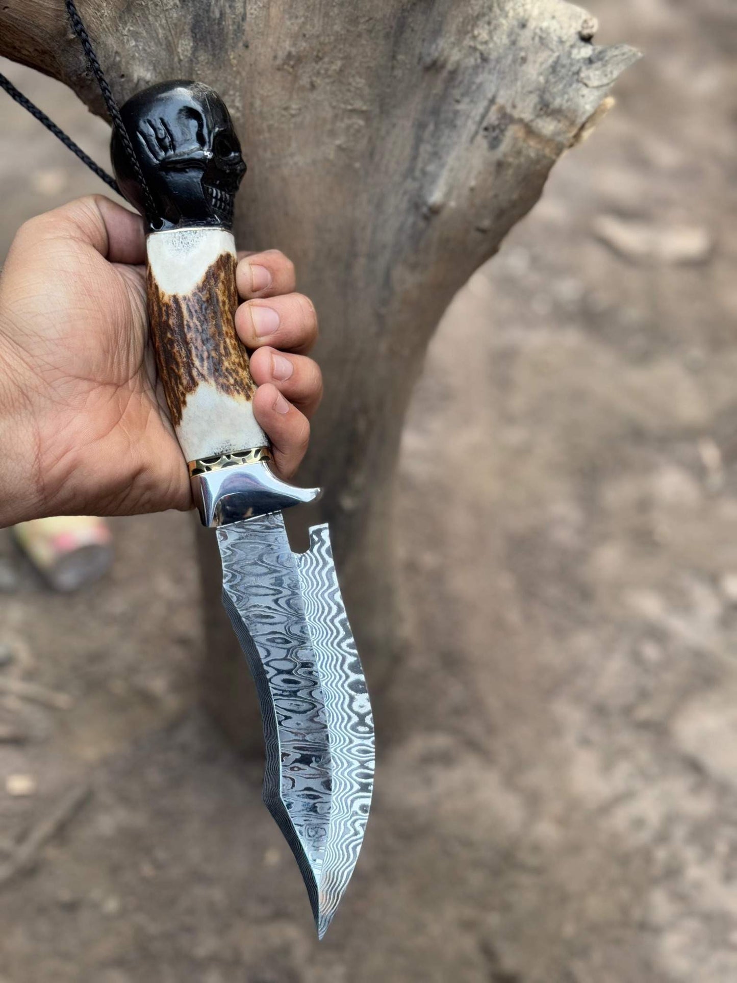 Custom Hunting Knife Stainless Damascus Knife, Wedding Gift, Anniversary Gift, Birthday Gift, Husband's Gift, Groomsmen Gift ,Wedding Gift