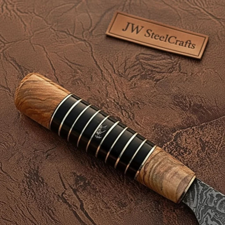 Handmade Damascus Kiritsuke Gyuto Knife, Japanese Kiritsuke Chef Knife, Forged Damascus Steel Kitchen Knife, Hybrid Wood handmade Chef Knife by JW SteelCrafts