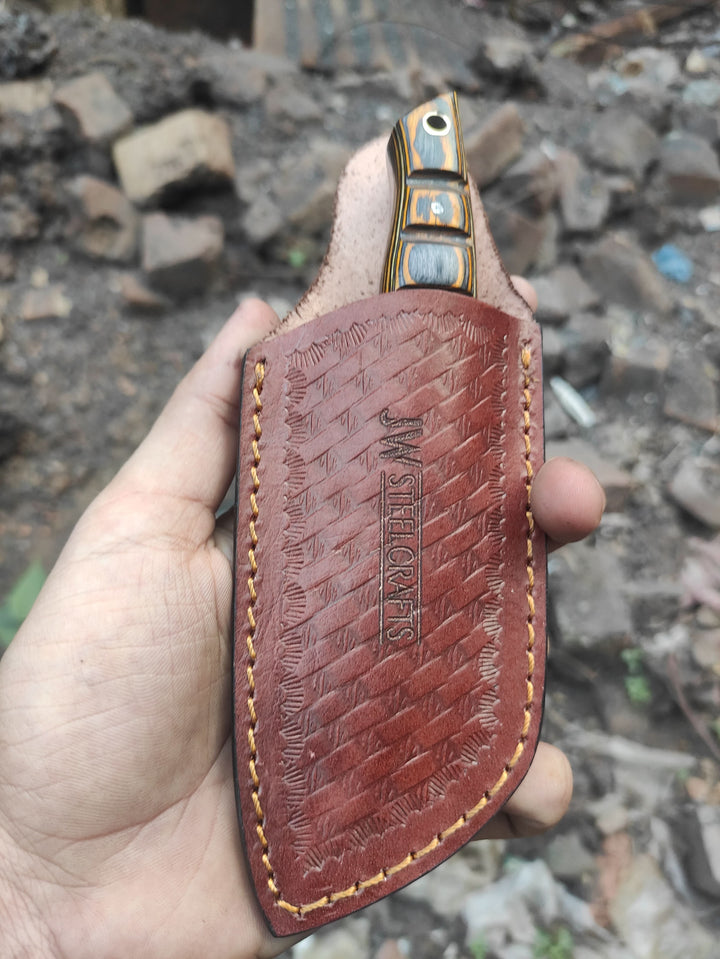 Handmade Damascus Mini EDC Knife — Everyday Carry Survival Tool handmade by JW SteelCrafts