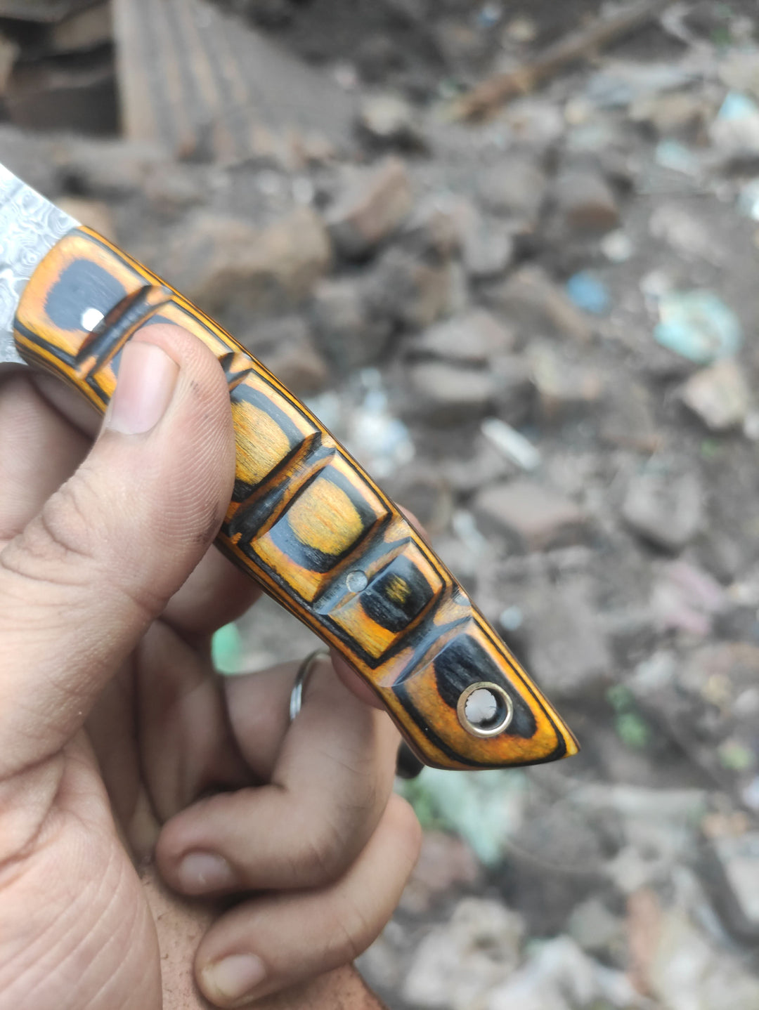 Handmade Damascus Mini EDC Knife — Everyday Carry Survival Tool handmade by JW SteelCrafts