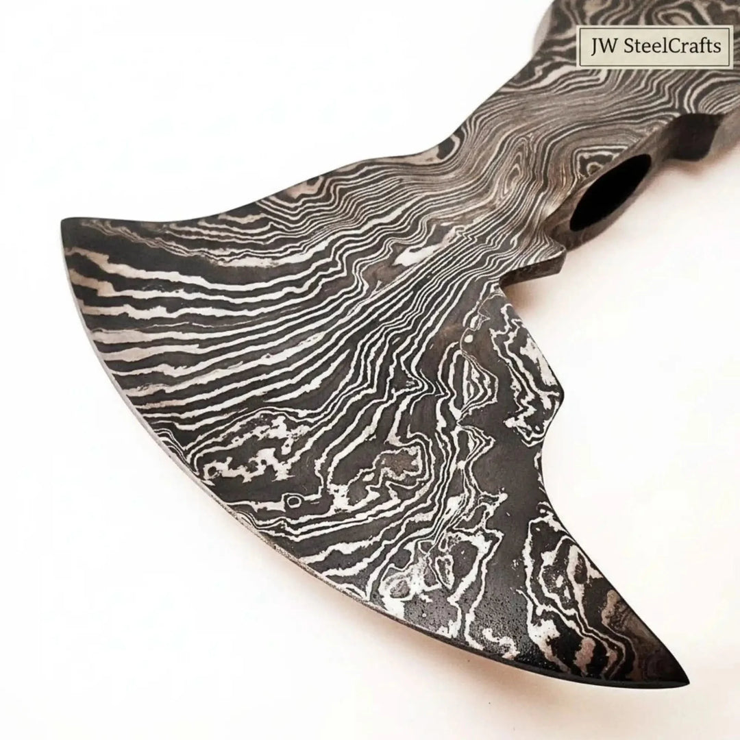 Handmade Damascus Steel Blank Double Headed Axe Replica