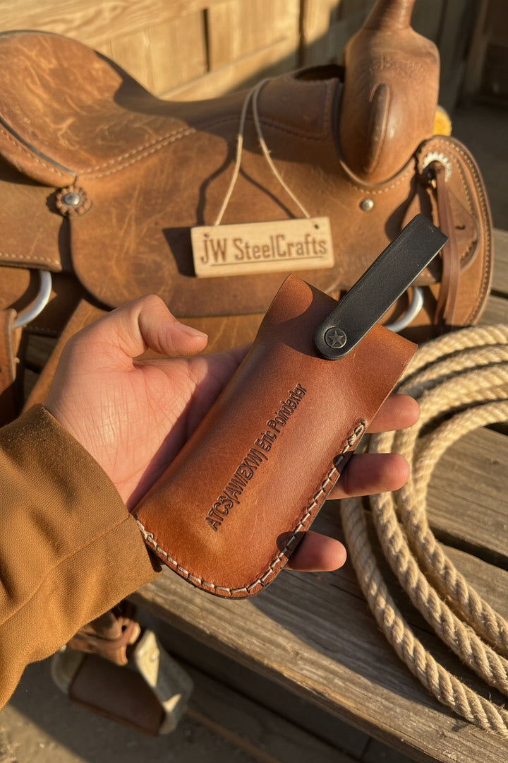 Handmade Damascus Steel Folding Knife With Decorative American Style Handle And Handmade Leather Cover