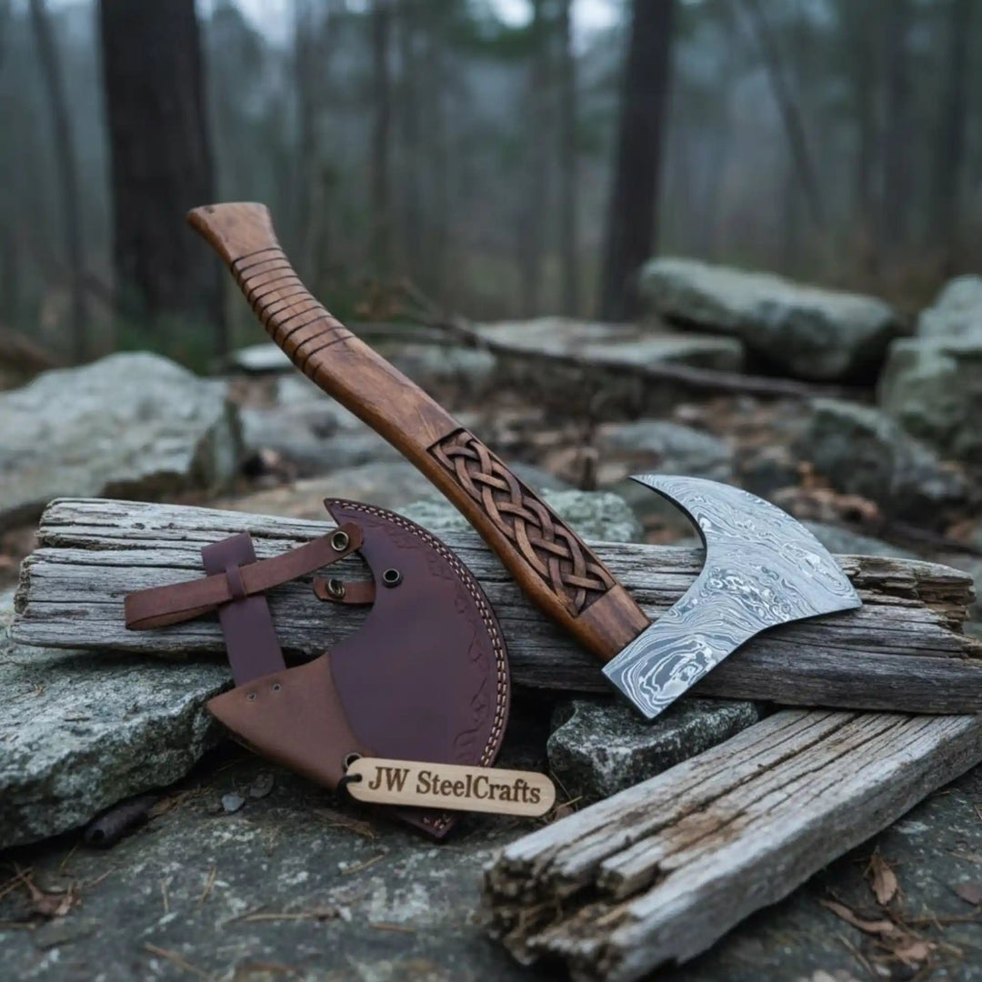 Handmade Damascus Steel Tomahawk Axe handmade Handmade Axe by JW SteelCrafts