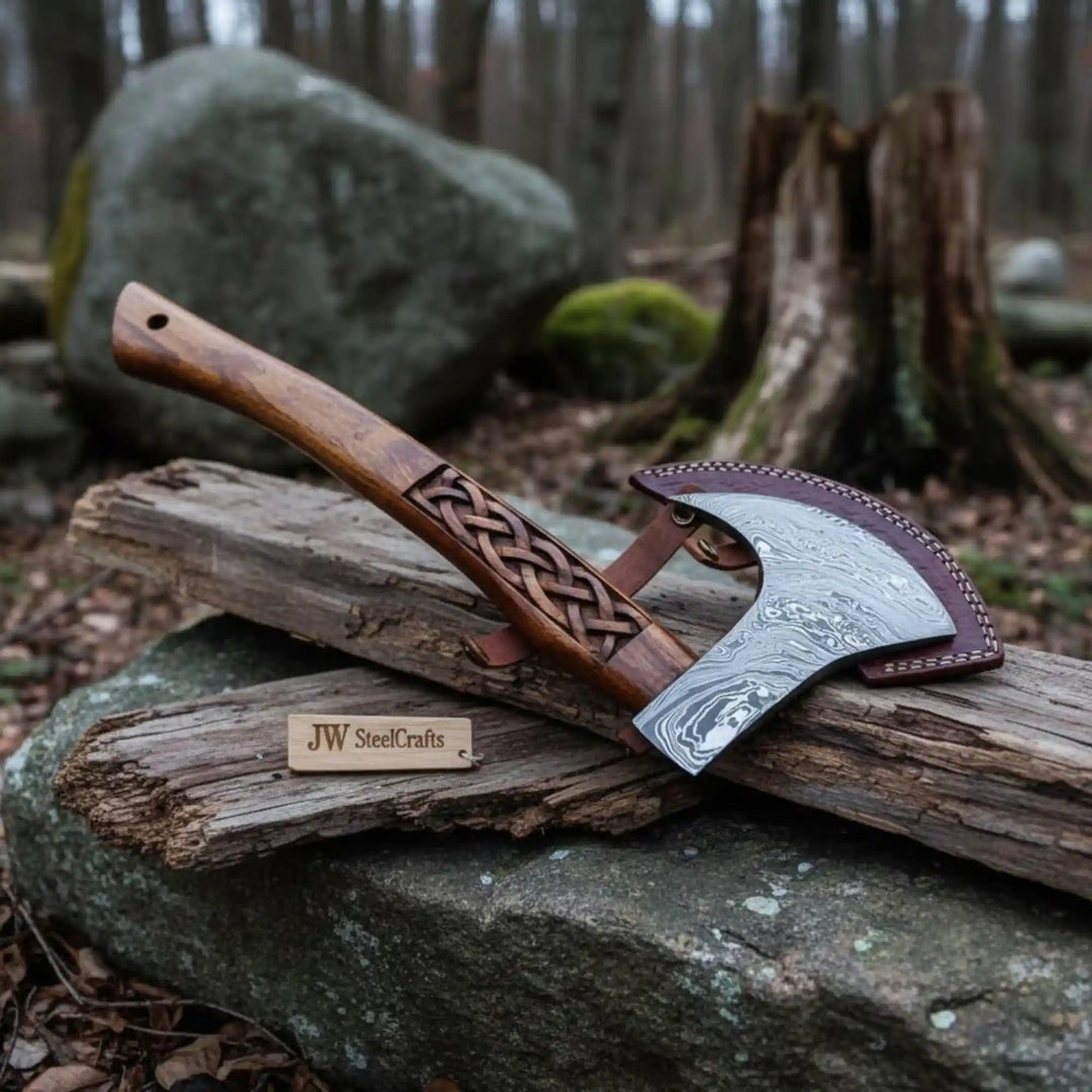 Handmade Damascus Steel Tomahawk Axe handmade Handmade Axe by JW SteelCrafts