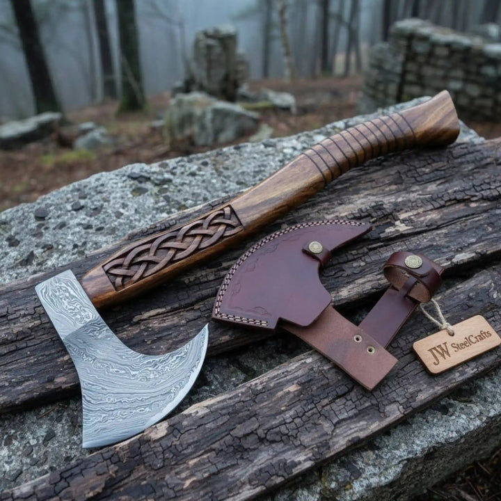 Handmade Damascus Steel Tomahawk Axe handmade Handmade Axe by JW SteelCrafts