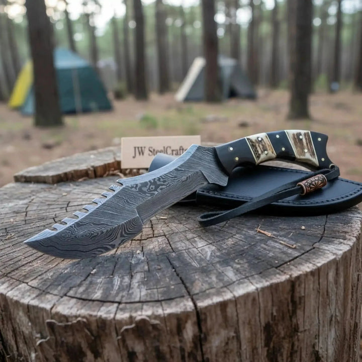 Handmade Damascus Steel Tracker Knife