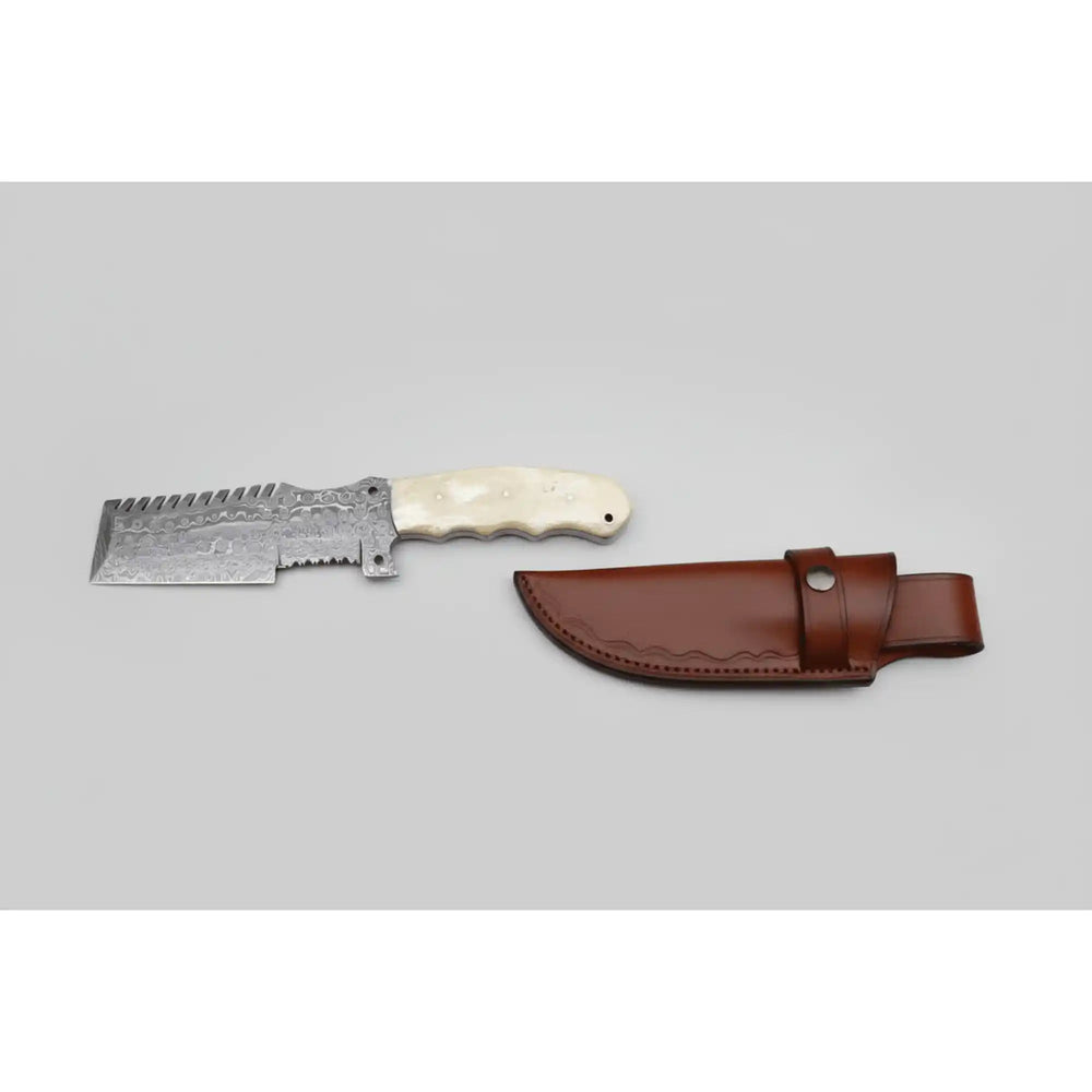 Handmade Damascus Tracker Knife with Bone Handle, Fixed Blade handmade Handmade Tracker Knives by JW SteelCrafts