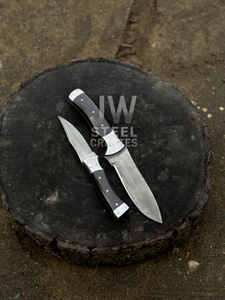 Handmade 3-Piece Knife Set – Cleaver & Hunting Knives with Wooden Handle