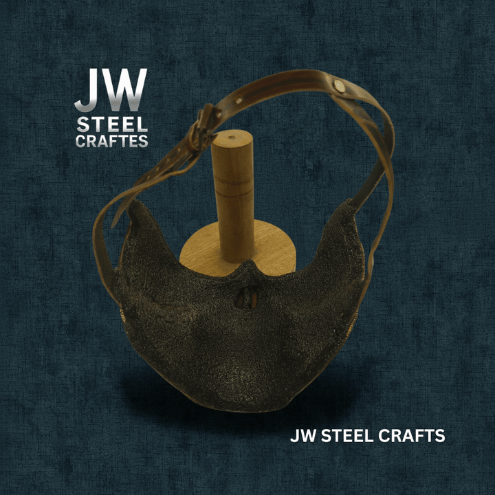 Handmade Metallic Half Face Mask | Golden Cast Art Mask for Display handmade Helmet by JW SteelCrafts