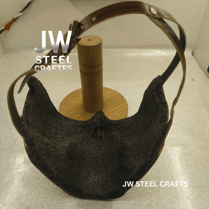 Handmade Metallic Half Face Mask | Golden Cast Art Mask for Display handmade Helmet by JW SteelCrafts