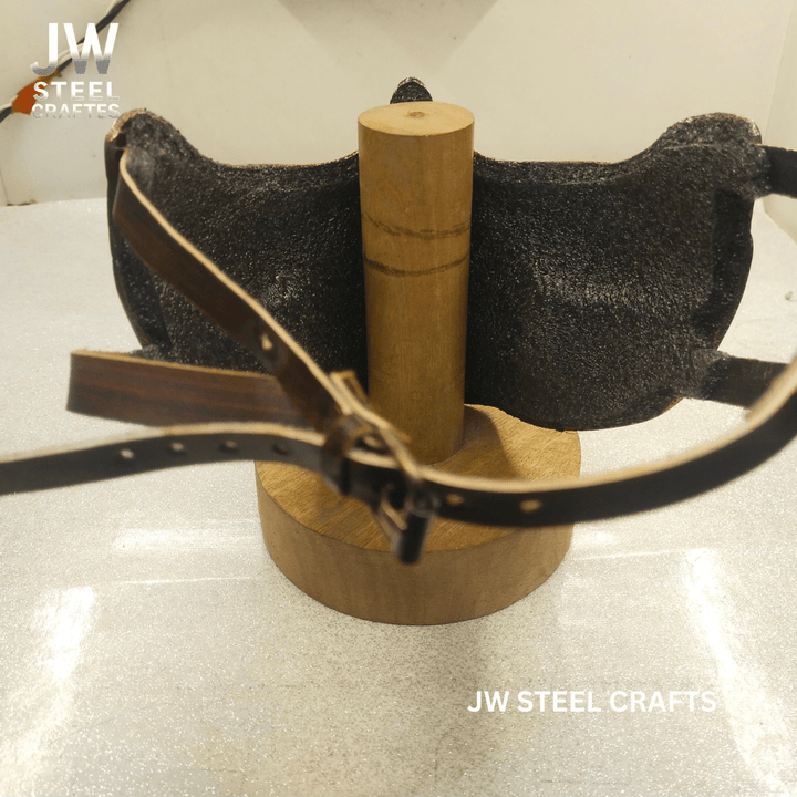 Handmade Metallic Half Face Mask | Golden Cast Art Mask for Display handmade Helmet by JW SteelCrafts