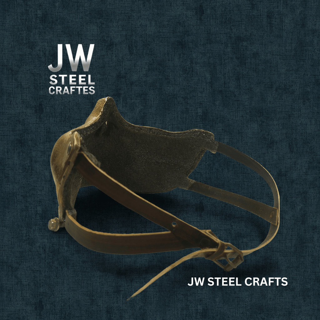 Handmade Metallic Half Face Mask | Golden Cast Art Mask for Display handmade Helmet by JW SteelCrafts