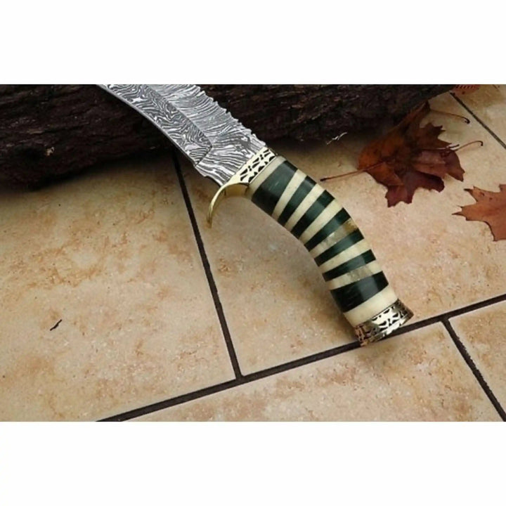 Handmade Persian Clip Point Bowie Knife Damascus Steel Custom Handle handmade Clip Point Bowie Knives by JW SteelCrafts