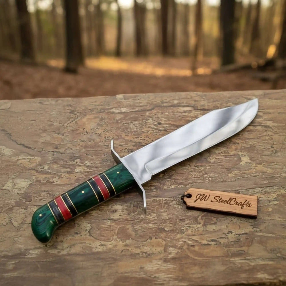 Handmade Sheffield Clip Point Bowie Knife Polished Steel Custom Handle handmade Clip Point Bowie Knives by JW SteelCrafts