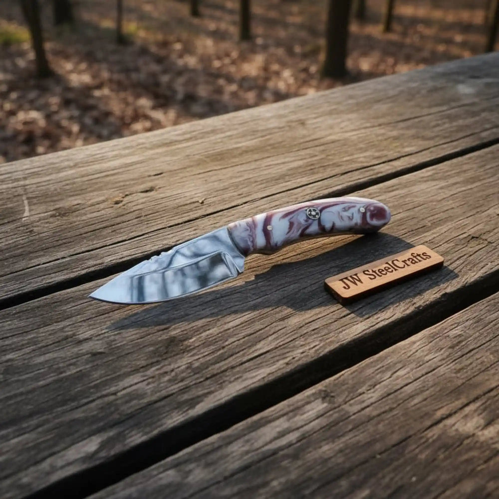 Handmade Skinner Knife Resin Handle 6 Inch Overall Fixed Blade Hunting Knife handmade Skinner Knife by JW SteelCrafts