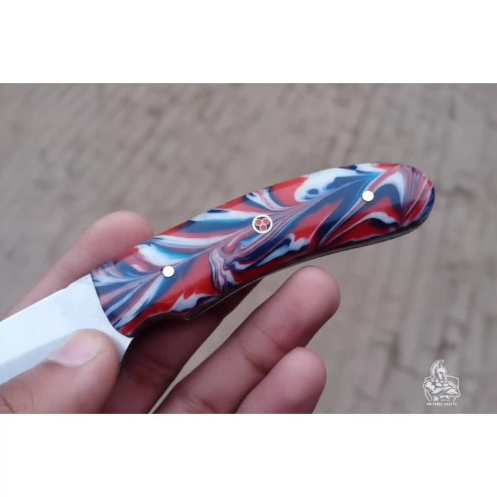 Handmade Skinner Knife Resin Handle Fixed Blade Hunting Knife JW SteelCrafts handmade skinner knife by JW SteelCrafts