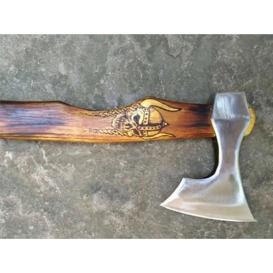 Handmade Viking Bearded Axe – Stainless Steel Head with Engraved Hardwood Handle | JW SteelCrafts handmade Handmade Axe by JW SteelCrafts