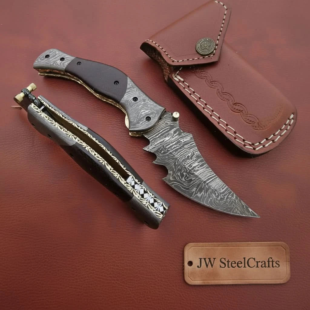     Ultimate EDC folding knife featuring serrated spine feature and durable handcrafted steel construction