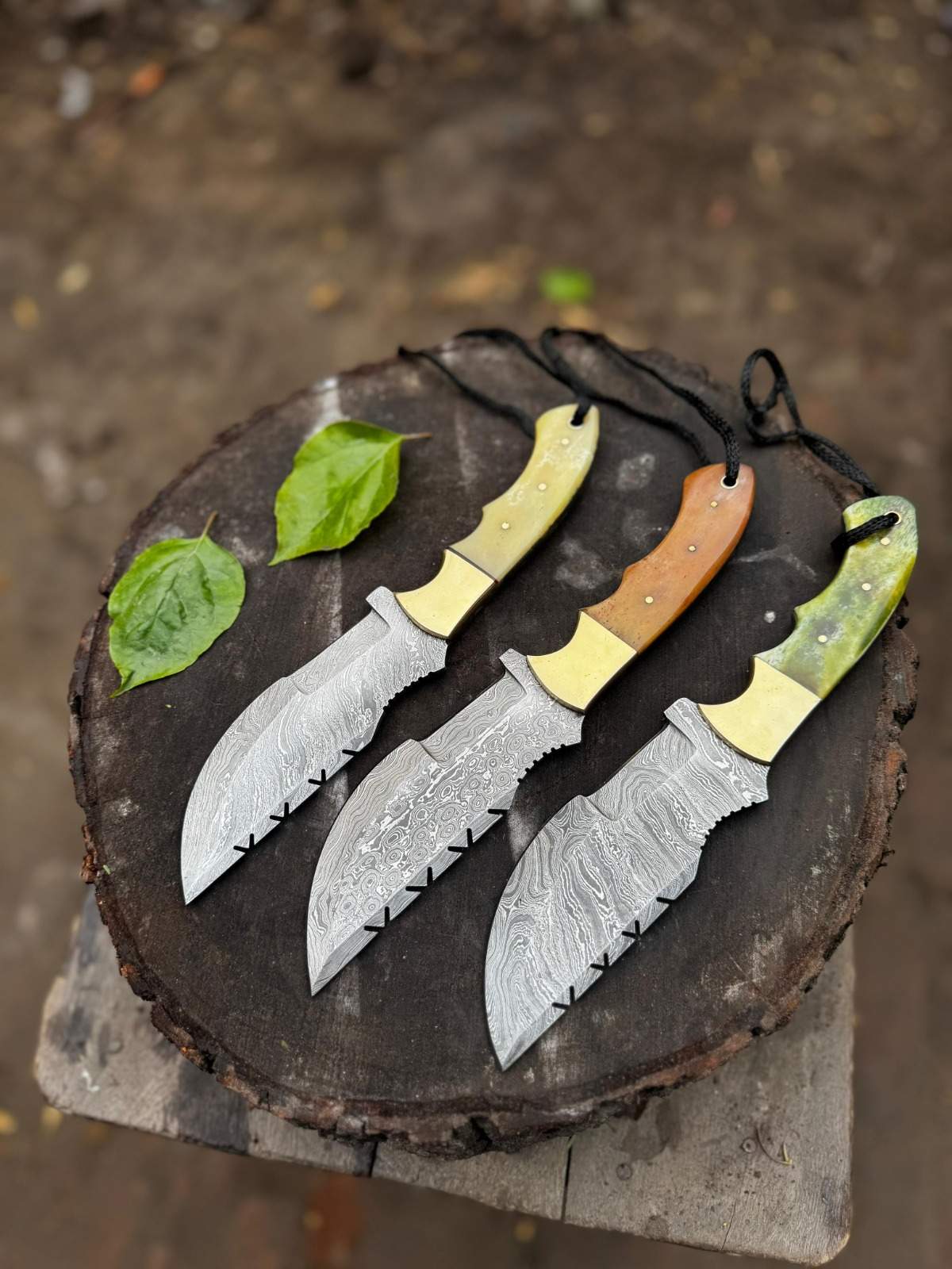 Personalized Tracker Knife Damascus steel Camping Knife Groomsmen Gift Wedding Gift For Men Gift For Husband/Dad Birthday, Custom Knives
