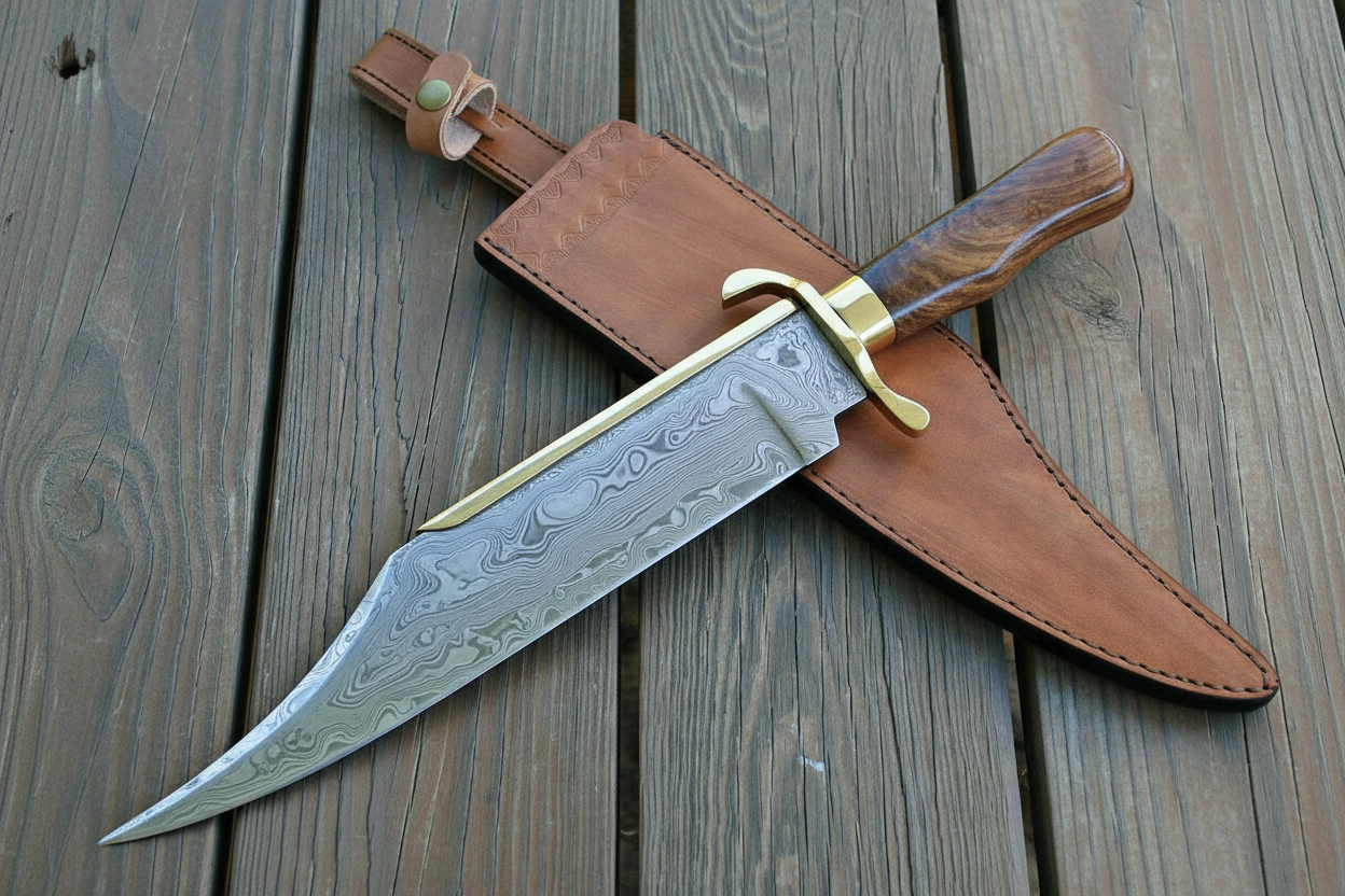 Custom Handmade Damascus  steel  Bowie knife/ hunting knife/fighting knife/free shipping DK-0198