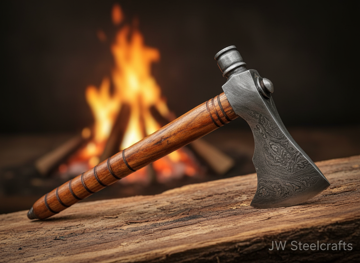 Custom handmade Damascus steel Smoking Axe Limited Edition
