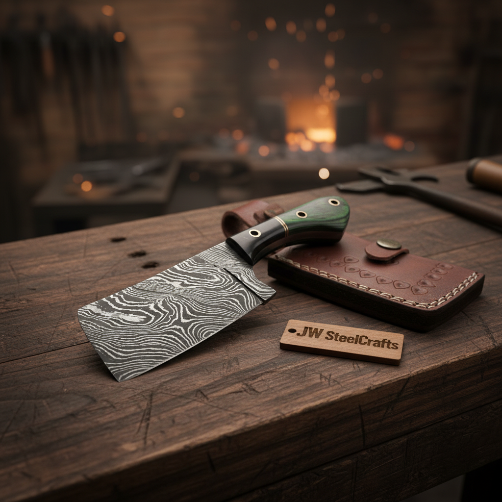 Handmade Cleaver Knife Damascus Steel DK-0416