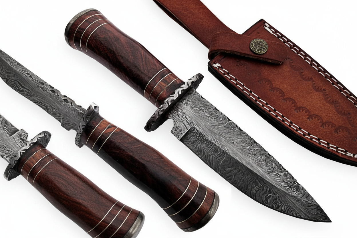 Custom Handmade Bowie Knife Damascus Steel | Hunting Knives DK-053